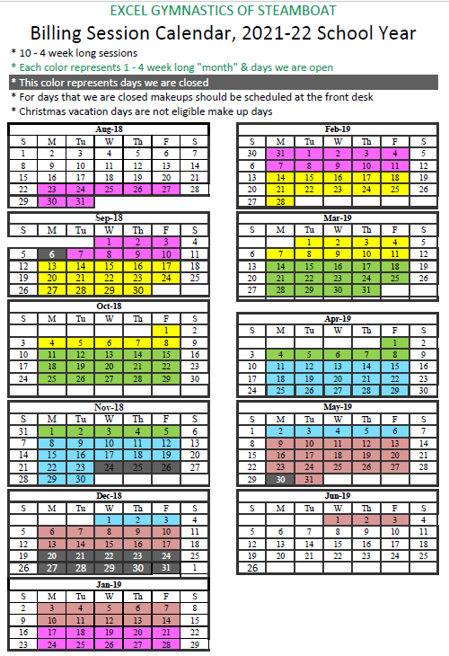 2019-20 School Year Billing Calendar
